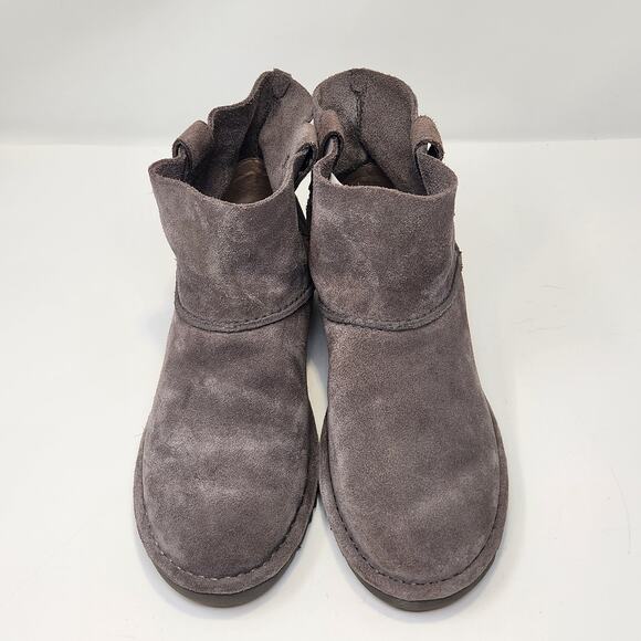 Ugg Women Classic Unlined Mini Boot Size 8 Gray Suede Ankle Bootie Slip On Shoes - Picture 2 of 9